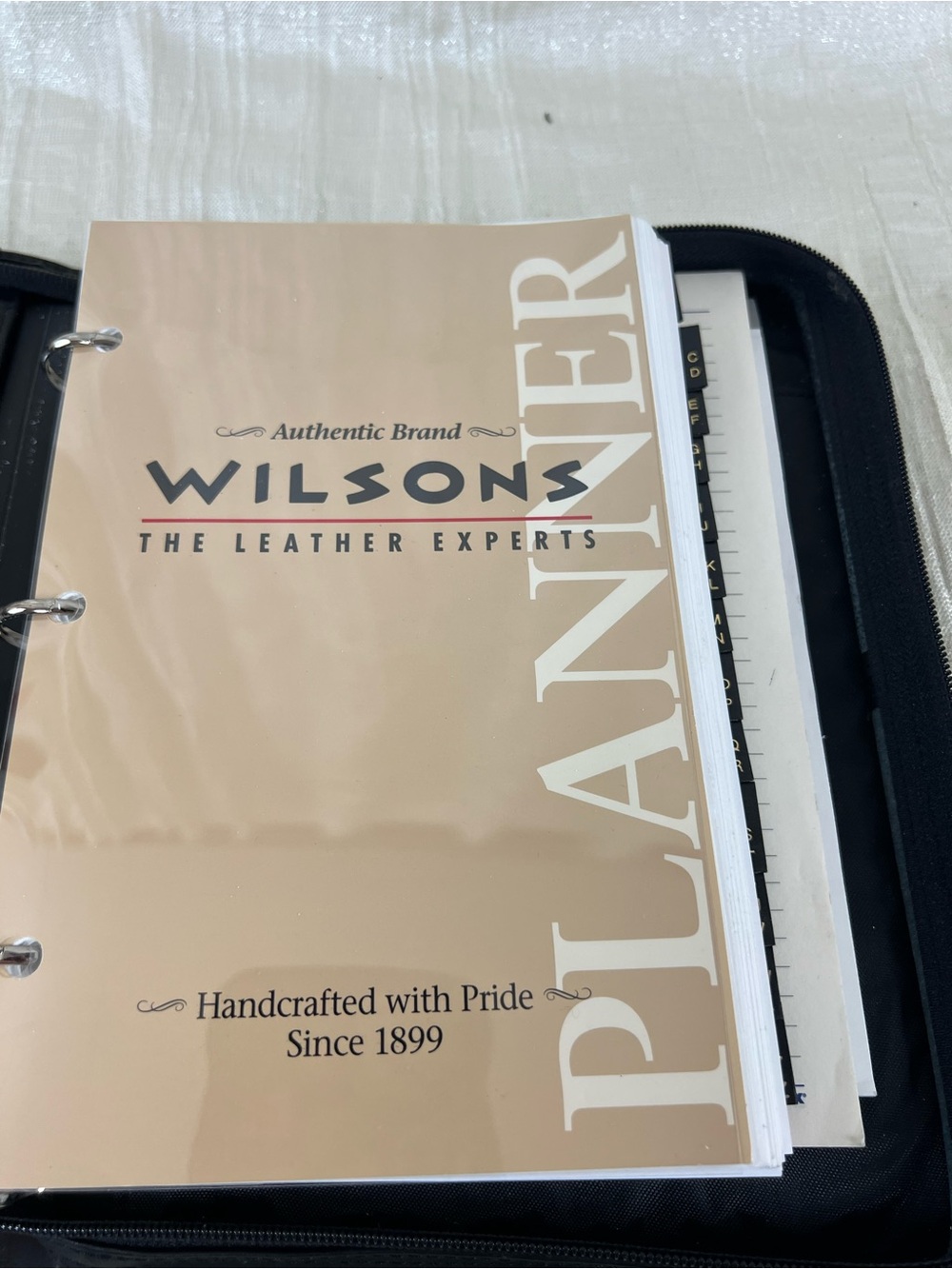 Vintage Wilsons Leather Zip Around Planner Organizer Binder Black NWT 1999